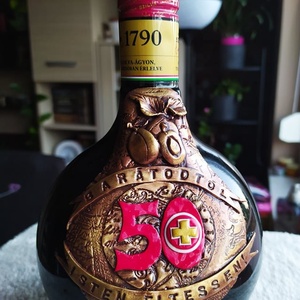 Unikum díszüveg antikolt díszítéssel születésnapra - Meska.hu