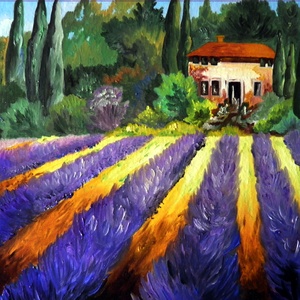 Provence, nyár, Művészet, Festmény, Olajfestmény, Festészet, Meska