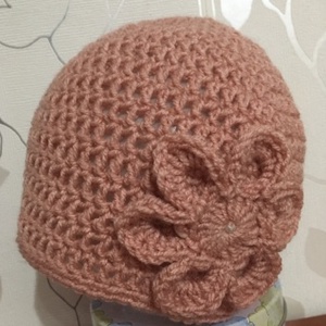 Női sapka púder rózsaszín beanie  - ruha & divat - sál, sapka, kendő - sapka - Meska.hu