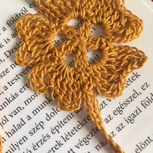Horgolt könyvjelző okker virág - könyv & zene - könyvjelző - Meska.hu