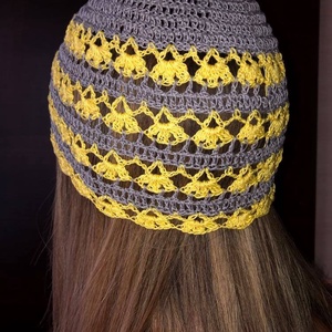 Horgolt vékonyabb beanie sapka/ szürke-sárga/ női S/M - ruha & divat - sál, sapka, kendő - sapka - Meska.hu Horgolt vékonyabb beanie sapka/ szürke-sárga/ női S/M - ruha & divat - sál, sapka, kendő - sapka - Meska.hu