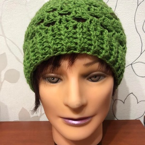 Borsózöld női beanie sapka S (56) - ruha & divat - sál, sapka, kendő - sapka - Meska.hu