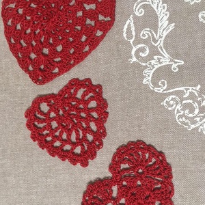 Horgolt csipke szív applikáció szett - diy (csináld magad) - egységcsomag - Meska.hu