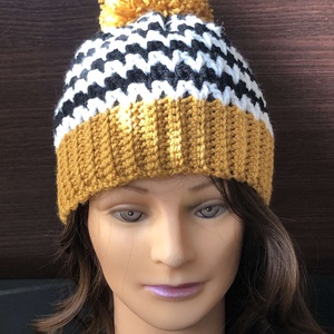 Női horgolt beanie sapka ZigZag S/M, Ruha & Divat, Sál, Sapka, Kendő, Sapka, Horgolás, MESKA