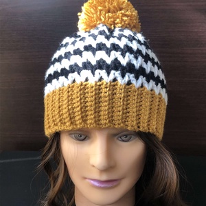Női horgolt beanie sapka ZigZag S/M - ruha & divat - sál, sapka, kendő - sapka - Meska.hu