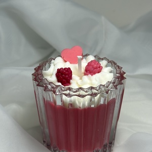 Szójaviasz illatgyertya Pannacotta-málna, Otthon & Életmód, Gyertya, illat, aroma, Gyertya, , MESKA