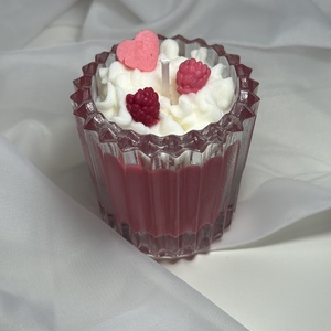 Szójaviasz illatgyertya Pannacotta-málna - otthon & életmód - gyertya, illat, aroma - gyertya - Meska.hu