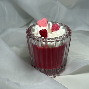 Szójaviasz illatgyertya Pannacotta-málna - otthon & életmód - gyertya, illat, aroma - gyertya - Meska.hu