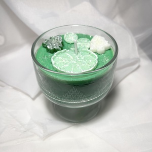 Illatgyertya lime-kókusz koktél - karácsony - karácsonyi lakásdekoráció - karácsonyi illatgyertya, mécses - Meska.hu