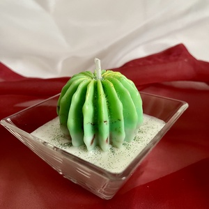 Szója illatviasz gyertya Kaktusz - Meska.hu