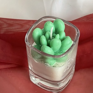 Szójaviasz illatgyertya Zöld pozsgás - otthon & életmód - gyertya, illat, aroma - gyertya - Meska.hu