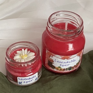 Levendulás eperdzsem illatgyertya - otthon & életmód - gyertya, illat, aroma - illatviasz - Meska.hu