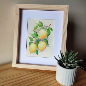 Citromfa ága - akvarell illusztráció papíron, Művészet, Festmény, Akvarell, Festészet, Fotó, grafika, rajz, illusztráció, MESKA