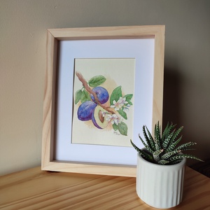 Érik a szilva - akvarell illusztráció papíron, Művészet, Festmény, Akvarell, Festészet, Fotó, grafika, rajz, illusztráció, MESKA