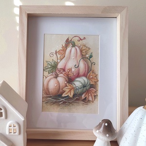 Pumpkin patch - Tökök földje - akvarell festmény papíron, Művészet, Festmény, Akvarell, Festészet, Fotó, grafika, rajz, illusztráció, MESKA