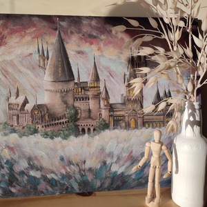 Roxfort - új kezdet - Hogwarts - new beginning - Akril festmény feszített vásznon - művészet - festmény - akril - Meska.hu
