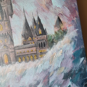 Roxfort - új kezdet - Hogwarts - new beginning - Akril festmény feszített vásznon - művészet - festmény - akril - Meska.hu