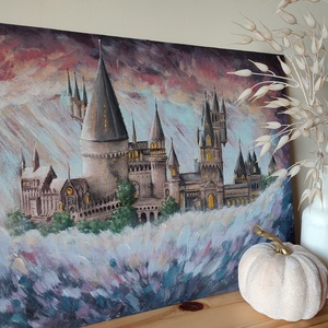 Roxfort - új kezdet - Hogwarts - new beginning - Akril festmény feszített vásznon - Meska.hu