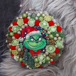 Grincs kopogtató  - karácsony - karácsonyi lakásdekoráció - karácsonyi ajtódíszek - Meska.hu