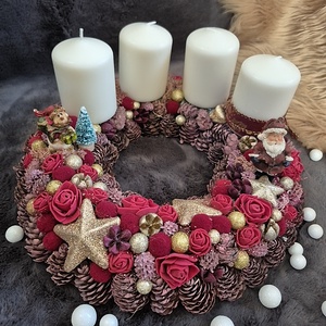 Adventi koszorú , Karácsony, Adventi díszek, Adventi koszorú, Virágkötés, MESKA