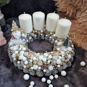 Adventi koszorú , Karácsony, Adventi díszek, Adventi koszorú, Virágkötés, MESKA