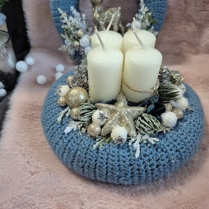 Adventi szett, Karácsony, Adventi díszek, Adventi koszorú, Virágkötés, MESKA