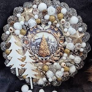 Kopogtató , Otthon & Életmód, Dekoráció, Ajtó- és ablak dekoráció, Ajtódísz & Kopogtató, Virágkötés, Mérete 22-23cm , MESKA
