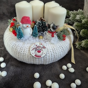 Nagyméretű adventi koszorú , Karácsony, Adventi díszek, Adventi koszorú, Virágkötés, MESKA