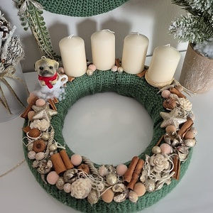 Adventi koszorú , Karácsony, Adventi díszek, Adventi koszorú, Virágkötés, MESKA