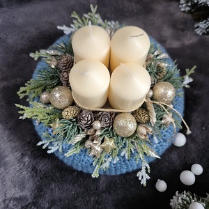 Adventi koszorú , Karácsony, Adventi díszek, Adventi koszorú, Virágkötés, MESKA