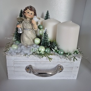 Asztaldísz 4gyertyás  - karácsony - adventi díszek - adventi asztaldísz - Meska.hu