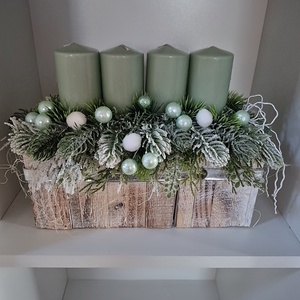 Adventi asztaldísz , Karácsony, Adventi díszek, Adventi asztaldísz, Virágkötés, MESKA