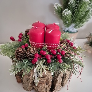Asztaldísz adventi  - karácsony - adventi díszek - adventi asztaldísz - Meska.hu