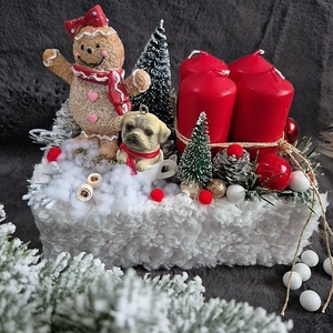 Adventi box, Karácsony, Adventi díszek, Adventi asztaldísz, Virágkötés, MESKA