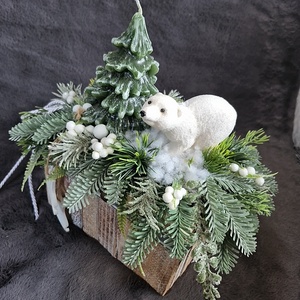 Gyertyás asztaldísz  - karácsony - adventi díszek - adventi asztaldísz - Meska.hu