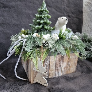 Gyertyás asztaldísz  - karácsony - adventi díszek - adventi asztaldísz - Meska.hu