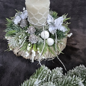 Asztaldísz , Karácsony, Adventi díszek, Adventi asztaldísz, Virágkötés, MESKA