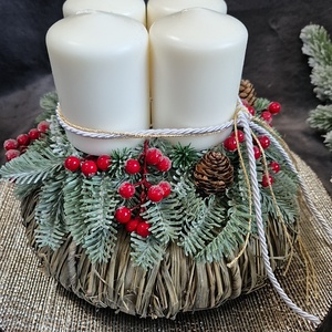 Adventi koszorú  - karácsony - adventi díszek - adventi koszorú - Meska.hu