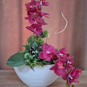 Asztaldísz orchidea  - otthon & életmód - virágdekoráció - virágdíszek - virágdísz kaspóban - Meska.hu