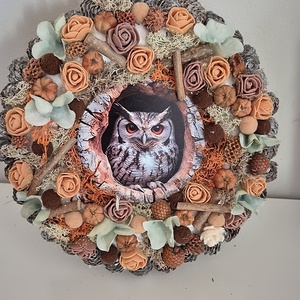 Baglyos kopogtató  - otthon & életmód - dekoráció - ajtó- és ablak dekoráció - ajtódísz & kopogtató - Meska.hu