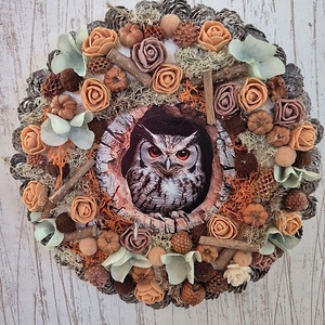 Baglyos kopogtató  - otthon & életmód - dekoráció - ajtó- és ablak dekoráció - ajtódísz & kopogtató - Meska.hu