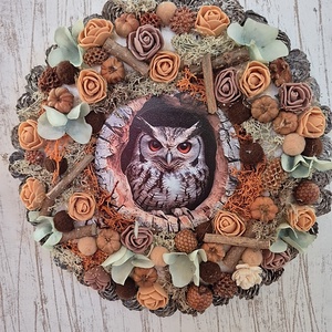 Baglyos kopogtató  - otthon & életmód - dekoráció - ajtó- és ablak dekoráció - ajtódísz & kopogtató - Meska.hu