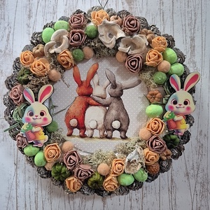 Nyuszis kopogtató , Otthon & Életmód, Dekoráció, Ajtó- és ablak dekoráció, Ajtódísz & Kopogtató, , MESKA