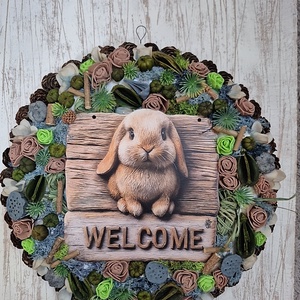 Nagyméretű kopogtató , Otthon & Életmód, Dekoráció, Ajtó- és ablak dekoráció, Ajtódísz & Kopogtató, Virágkötés, MESKA