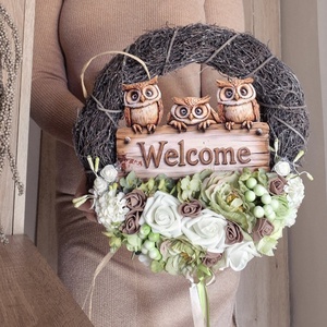 Nagyméretű nyuszis kopogtató  - ünnepi díszek, dekorációk - húsvéti díszek és dekorációk - húsvéti ajtódísz, kopogtató - Meska.hu