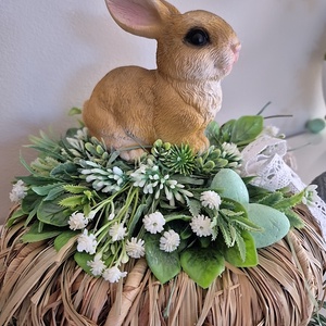 Nyuszis asztaldísz  - otthon & életmód - dekoráció - asztal és polc dekoráció - asztaldísz - Meska.hu