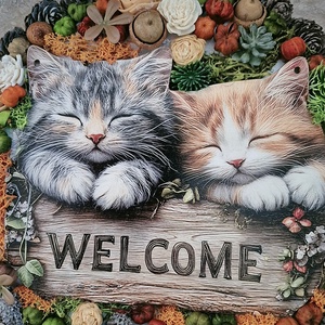 Cicás kopogtató  - otthon & életmód - dekoráció - ajtó- és ablak dekoráció - ajtódísz & kopogtató - Meska.hu