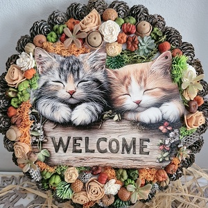 Cicás kopogtató  - otthon & életmód - dekoráció - ajtó- és ablak dekoráció - ajtódísz & kopogtató - Meska.hu