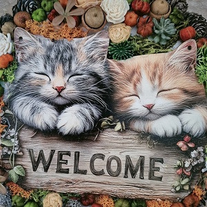 Cicás kopogtató  - otthon & életmód - dekoráció - ajtó- és ablak dekoráció - ajtódísz & kopogtató - Meska.hu