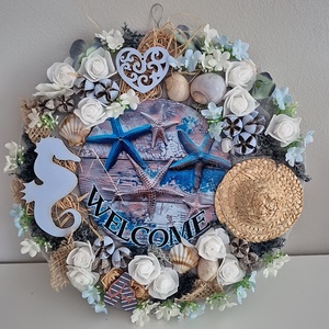 Nyári kopogtató  - otthon & életmód - dekoráció - ajtó- és ablak dekoráció - ajtódísz & kopogtató - Meska.hu